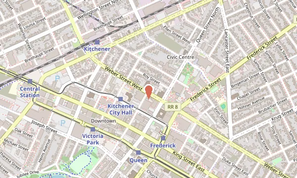 Map of the Kitchener-Waterloo office